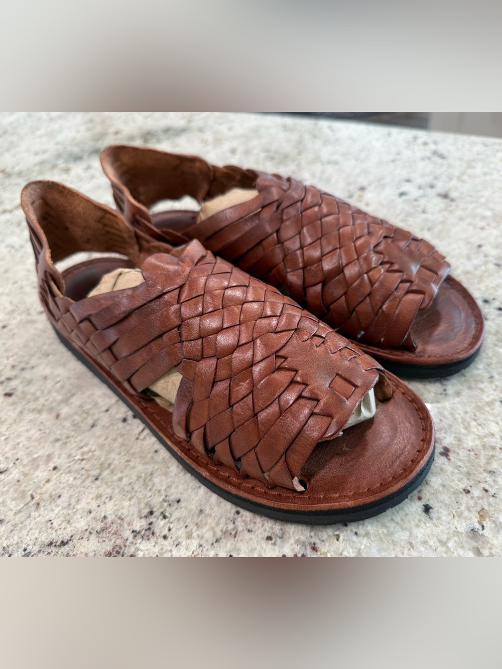 Brand X Huaraches Men's Woven Leather Sandals - Brown